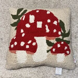 Style Happy Retro Red Mushroom Harvest Decorative Throw Pillow 14"‎ X 14"